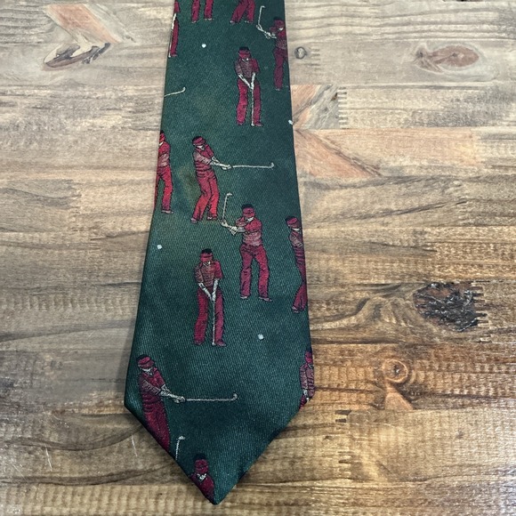 Je Suis Vintage Golf Tie Made in USA Silk‎ Neck Tie - Picture 1 of 4